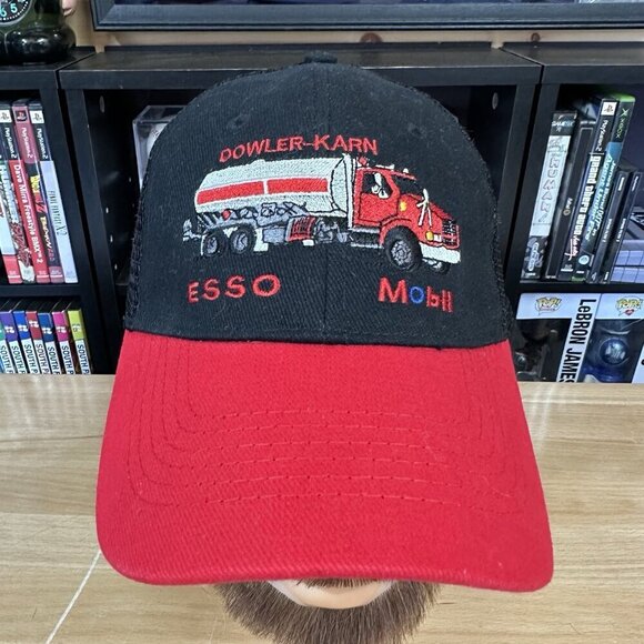 Esso Mobil CAP HAT - OIL GAS - SERVICE STATION AUTOMOBILIA  Trucker  Snapback - Picture 1 of 5